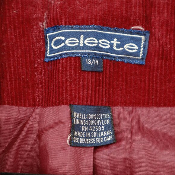 Celeste Corduroy Blazer Womens 13/14 Red Rich Auntie Core Timeless Country Club - Picture 2 of 15